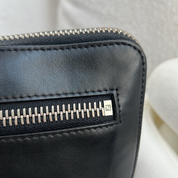 RARE Fendi Monster Interlocking Calf Slim Clutch Zippered Pouch Set - Picture 5 of 15